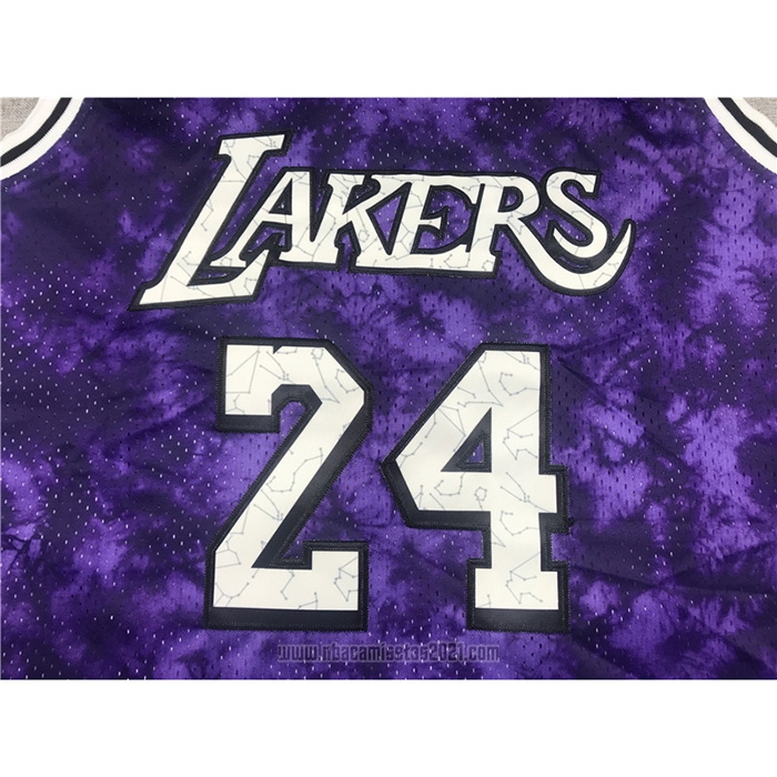 Camiseta Los Angeles Laker Kobe Bryant #24 Galaxy Violeta
